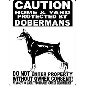 Doberman Pinscher 9"x12" Aluminum Sign